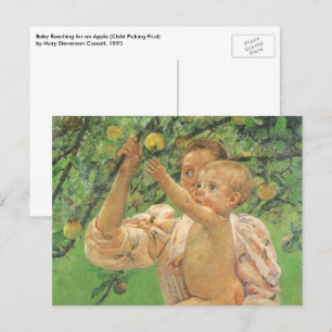 Cartão Postal Bebê Alcançando uma Maçã por Mary Cassatt