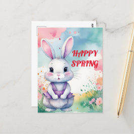 Cartão Postal Bebê Bunny em Primavera