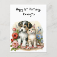 Bebê Cachorrinho e Gatito Primeiro Aniversário Per