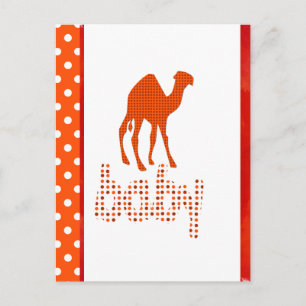Cartão Postal Bebê Camelo Vermelho Design