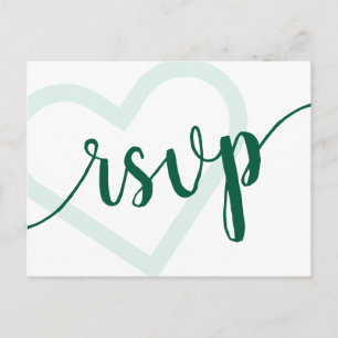 Cartão Postal Bebê Coração Shamrock Green Chá RSVP Entree