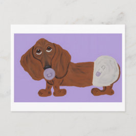 Cartão Postal Bebê Dachshund