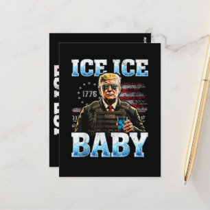 Cartão Postal Bebê de Gelo Engraçado Trump