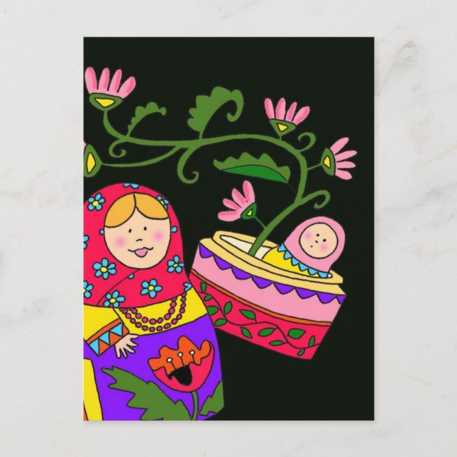 Cartão Postal Bebê de Matroshka (Frente)