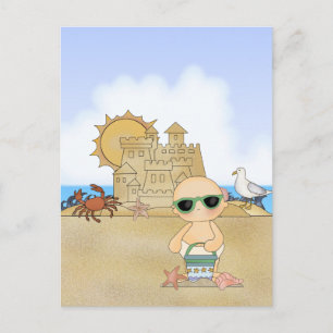 Cartão Postal Bebê de Praia Legal ~ Neutro