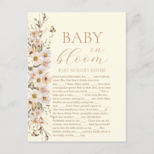 Cartão Postal Bebê em Flor Boho Neutro Jogo para Chá de Bebê