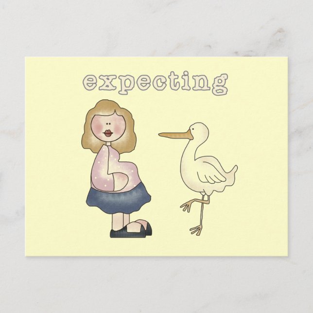 Cartão Postal Bebê esperado - Camisetas e presentes (Frente)