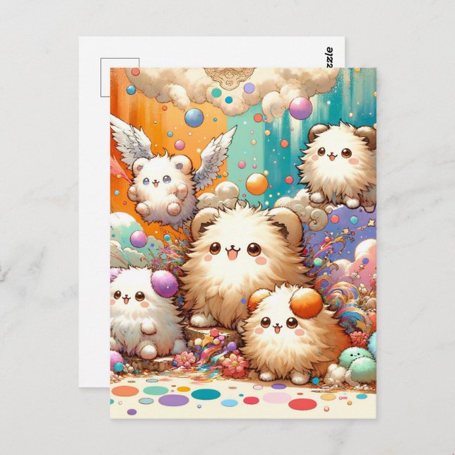 Cartão Postal Bebê, esquilo animal fofo, Pós-cruzamento (Frente/Verso)