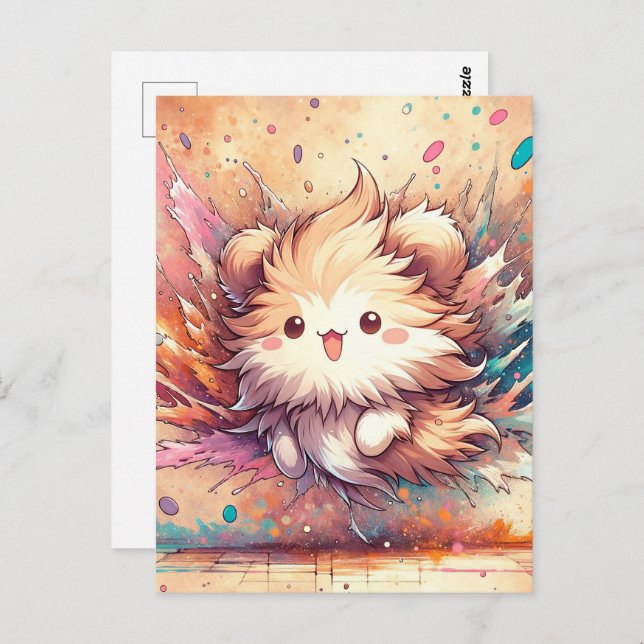 Cartão Postal Bebê, esquilo animal fofo, Pós-cruzamento (Frente/Verso)