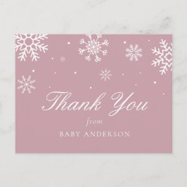 Cartão Postal Bebê Floco de Neve Está Frio Lá Fora Obrigado