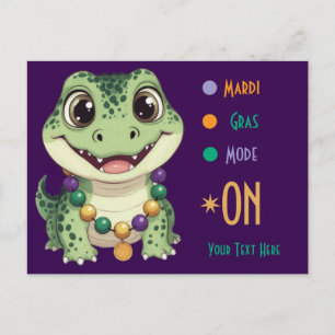 Cartão Postal Bebê Jacaré Fofo Mardi Gras Ativado