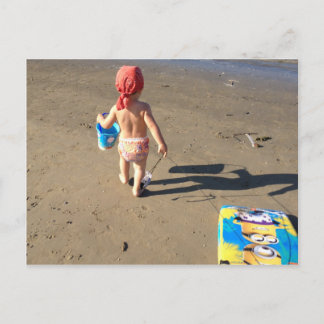 Cartão Postal Bebê na praia