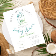 Bebê no Conselho Chá de fraldas de Surfboard de Aq