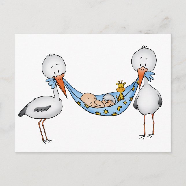 Cartão Postal Bebé novo - presente do chá de fraldas (Frente)