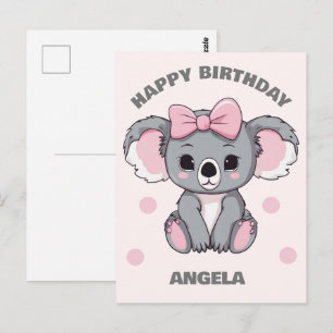 Cartão Postal Bebê Rosa Koala Bear