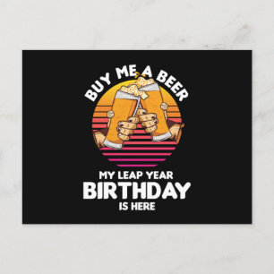 Cartão Postal Bebedor de Cerveja Leapling Leaper Aniversário Ano