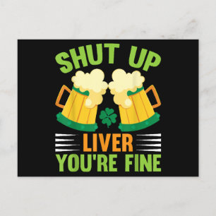 Cartão Postal Bebendo de cerveja Saint Patricks Cale a boca fíga