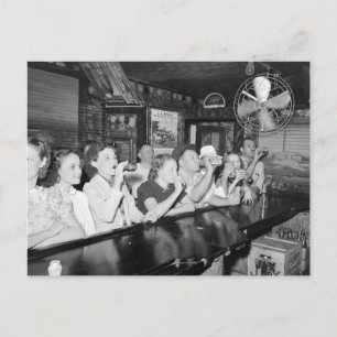 Cartão Postal Bebendo em um bar na Louisiana, 1938