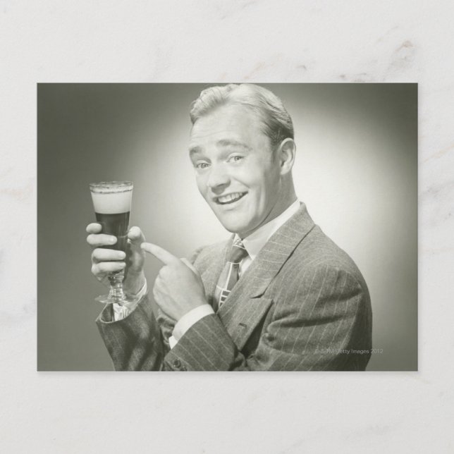Cartão Postal Bebendo Homem (Frente)