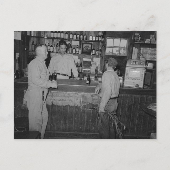 Cartão Postal Bebendo No Poster vintage Do Bar (Frente)