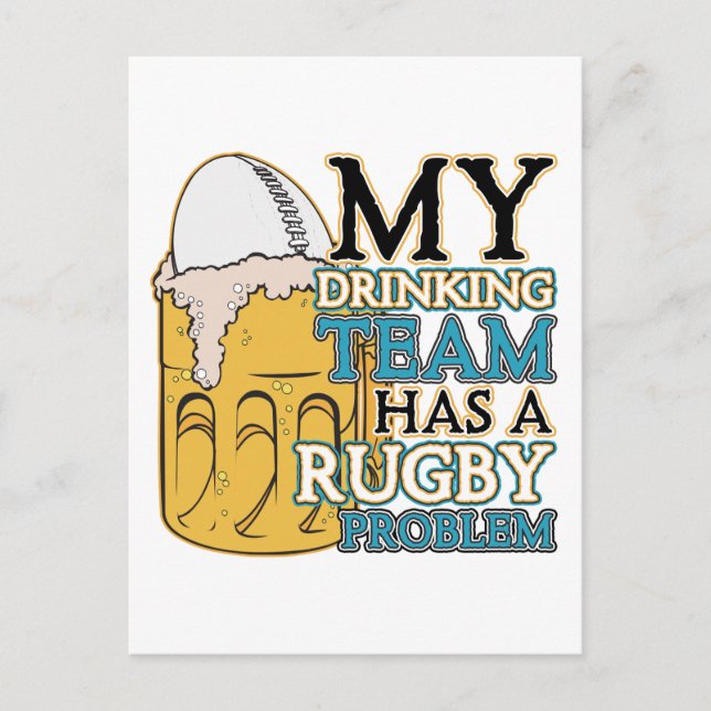 Cartão Postal Bebendo Team Rugby (Frente)