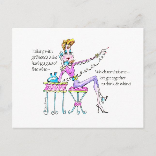 Cartão postal Beber n' Whine (Frente)