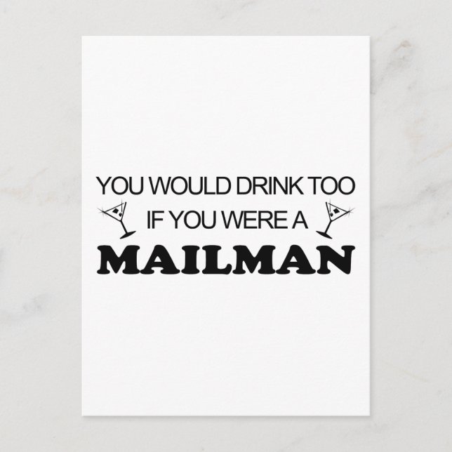 Cartão Postal Beber Também - Mailman (Frente)