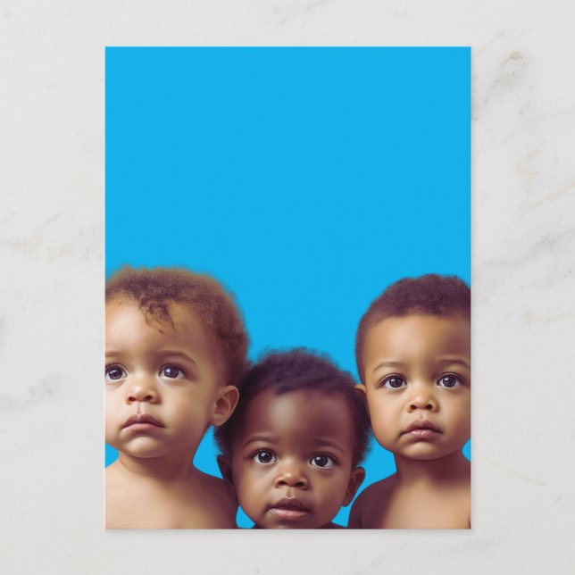 Cartão Postal Bebês bonitos com papel de embrulho para presentes (Frente)