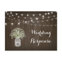Bebês Breath Mason Jar Rustic Luzes Casamento RSVP