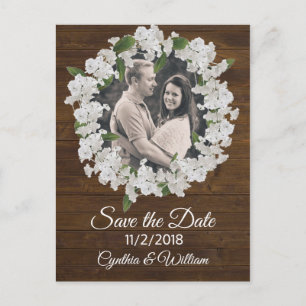 Cartão Postal Bebês Breath Wreath Casamento Salvar a Data