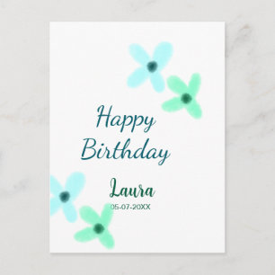 Cartão Postal Bebês crianças 1º aniversário adicionar nome azul