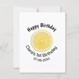 Cartão Postal Bebês crianças 1º aniversário fatia de limão adici