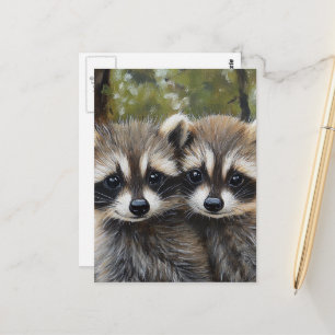 Cartão Postal Bebês Mapaches Adoráveis