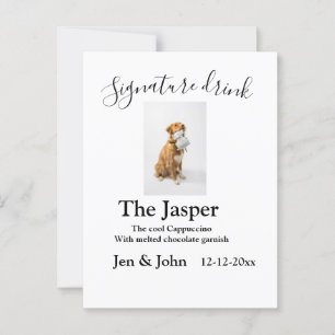 Cartão Postal Bebida de assinatura adicionar nome de foto do ani