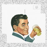 Cartão Postal Bebidas de Cocktails Vintage, Bebidas de Bebendo H<br><div class="desc">Ilustração vindimada bebe e bebe imagem com um solteiro sorrindo e bebendo um coquetel sobre as rochas,  sobre o gelo,  em uma festa. Saúde! O clássico retrô,  diversão!</div>