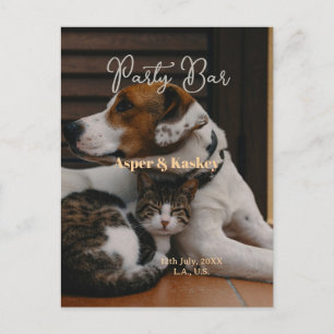 Cartão Postal Bebidas por nossa conta bar aberto foto do animal