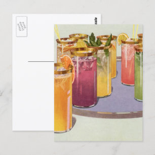 Cartão Postal Bebidas vegetais, bebidas com cubos de gelo em uma