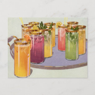 Cartão Postal Bebidas vegetais, bebidas com cubos de gelo em uma