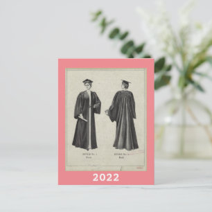 Cartão Postal Beca de Formatura Vintage Mulher Cap + Toga 2022 R