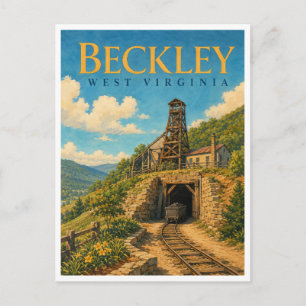 Cartão Postal Beckley West Virginia Mina de Carvão GeoSaga