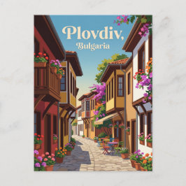 Cartão Postal Beco da Cidade Velha, Plovdiv Bulgária