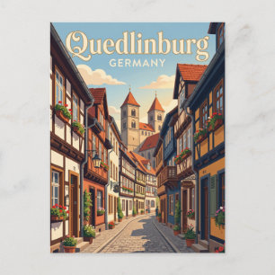 Cartão Postal Beco Quedlinburg Alemanha