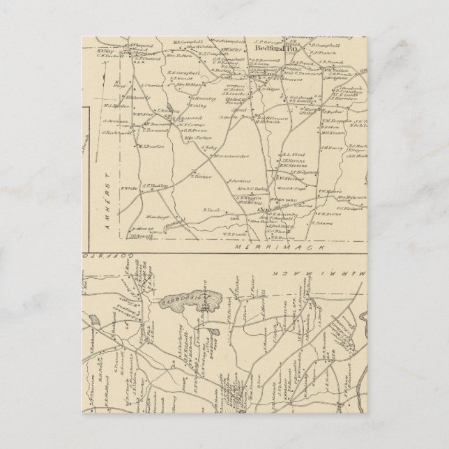 Cartão Postal Bedford, Amherst, Hillsborough Co (Frente)