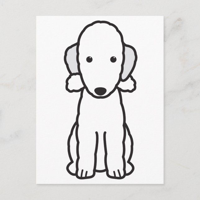 Cartão Postal Bedlington Terrier Dog Cartoon (Frente)