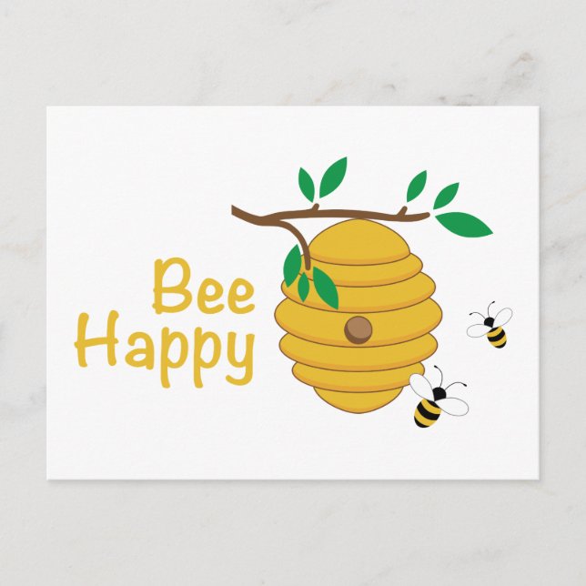 Cartão Postal Bee Happy (Frente)