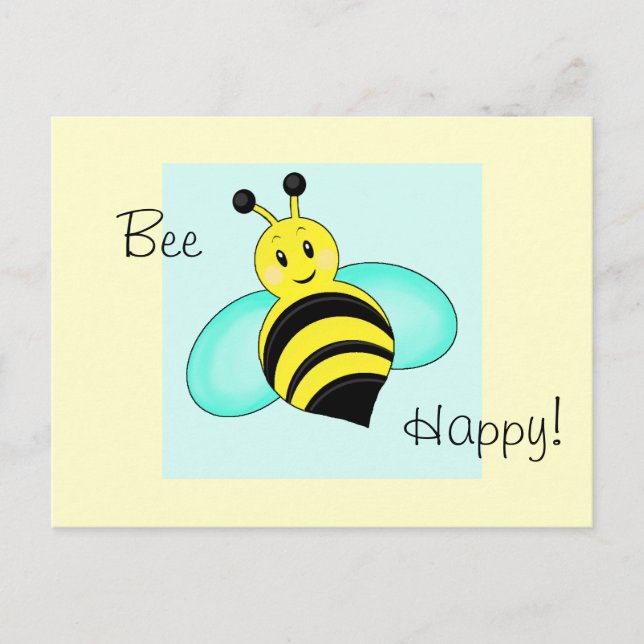 Cartão postal "Bee Happy" (Frente)