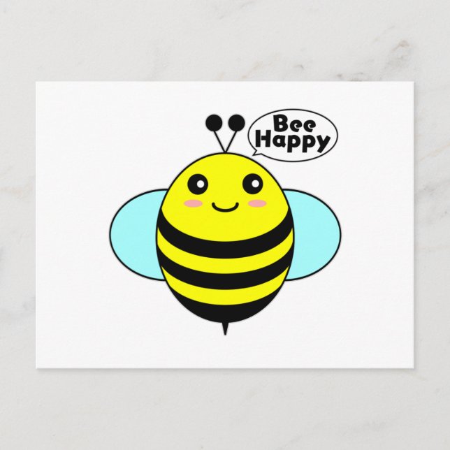 Cartão Postal Bee Happy 3 (Frente)