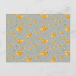 Cartão Postal Bee Love Bee Happy Postcard - Verde