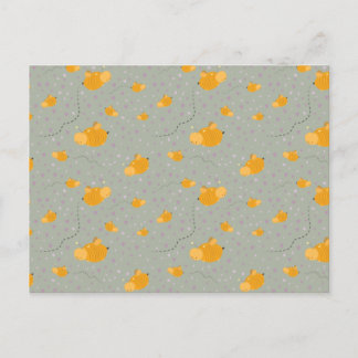 Cartão Postal Bee Love Bee Happy Postcard - Verde