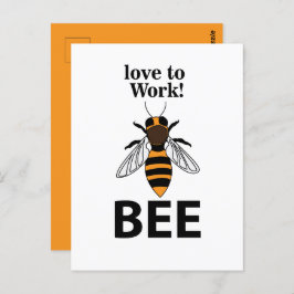 Cartão Postal Bee Love To Work Bee